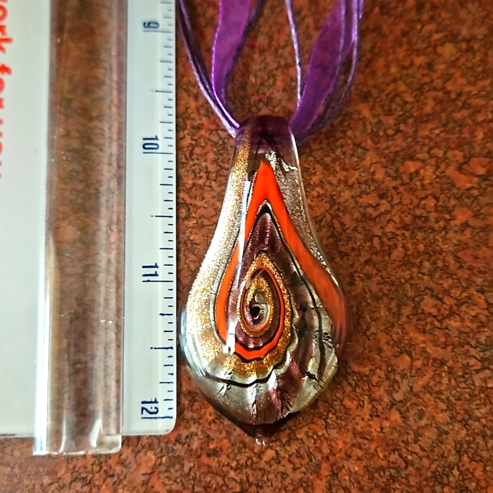 Murano Glass Pendant Necklace View 3